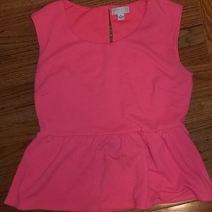 Hot Pink Peplum Top